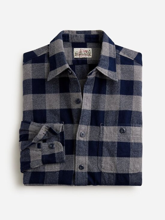 J. Crew Other - J.Crew Midweight Flannel Workshirt, Navy & Gray Buffalo, Men’s Large